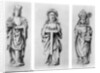 Drawings of Saints Martin, Wilgefort and Nicholas from their statues in Henry VII Chapel, Westminster Abbey, by English School