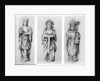 Drawings of Saints Martin, Wilgefort and Nicholas from their statues in Henry VII Chapel, Westminster Abbey, by English School