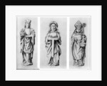 Drawings of Saints Martin, Wilgefort and Nicholas from their statues in Henry VII Chapel, Westminster Abbey, by English School
