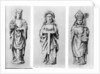 Drawings of Saints Martin, Wilgefort and Nicholas from their statues in Henry VII Chapel, Westminster Abbey, by English School