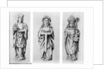 Drawings of Saints Martin, Wilgefort and Nicholas from their statues in Henry VII Chapel, Westminster Abbey, by English School