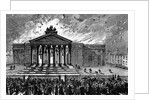 Burning of the Court-House at Cork, c.1891 by English School