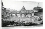 View of the Bridge and Castel Sant'Angelo by Giovanni Battista Piranesi