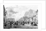 The Castle from the Grass Market, Edinburgh, etched by George Cooke and Henry Le Keux, 1820 by Augustus Wall (after) Callcott