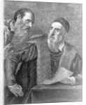 Portrait of Titian painted by himself with his friend Don Francesco del Mosaico by Titian (c.1488-1576) (after)
