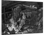 Inside of a Weavers Cottage in Ilay by Scottish School