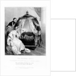 The Princess Royal, Her Majesty the Queen and HRH Prince Albert, with the royal cot, c.1840 by English School