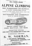 Advertisement for S. W. Norman Alpine Climbing Boots by English School