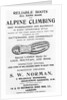 Advertisement for S. W. Norman Alpine Climbing Boots by English School