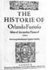 The Historie of Orlando Furioso by Ludovico Ariosto, 1594 by English School