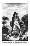 L'Empereur fit passer son armée entre mes jambres, taken from a French translation of 'Gulliver's Travels' by French School