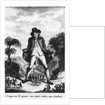 L'Empereur fit passer son armée entre mes jambres, taken from a French translation of 'Gulliver's Travels' by French School
