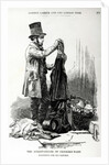 The street-seller of crockery-ware bartering for old clothes, c.1840 by English School