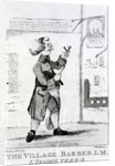 The Village Barber L. M. Inglaterra, engraved by James Bretherton, 1772 by Henry William (after) Bunbury