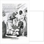 Massacar Oil, an oily puff for soft heads, 1814 by Thomas Rowlandson