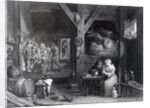 La Fumeuse, print by Jean Baptiste Patas after David Teniers the Younger, 1786-1808 by School French