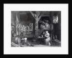 La Fumeuse, print by Jean Baptiste Patas after David Teniers the Younger, 1786-1808 by School French