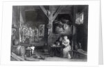 La Fumeuse, print by Jean Baptiste Patas after David Teniers the Younger, 1786-1808 by School French