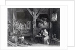 La Fumeuse, print by Jean Baptiste Patas after David Teniers the Younger, 1786-1808 by School French