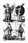 Illustrations of Algonquin dress, engraving from Voyages of Sieur de Champlain by Samuel de Champlain, 17th century by Samuel de Champlain