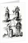Illustrations of Algonquin dress, engraving from Voyages of Sieur de Champlain by Samuel de Champlain, 17th century by Samuel de Champlain