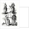 Illustrations of Algonquin dress, engraving from Voyages of Sieur de Champlain by Samuel de Champlain, 17th century by Samuel de Champlain