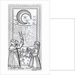 The Moon, tarot card by Anonymous