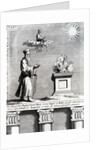 Illustration of Zoroaster worshipping fire and the sun, 1697 by English School
