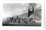 A Canoe of the Sandwich Islands, with the Rowers Masked, 1784 by John Webber