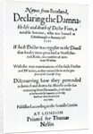 Title page 'Newes from Scotland, Declaring the Damnable life and death of Dr Fian', 1591 by English School