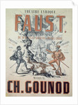 Poster advertising 'Faust', opera by Charles Gounod 1875 by French School