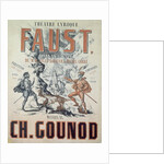 Poster advertising 'Faust', opera by Charles Gounod 1875 by French School