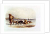 Dog Sledges of the Mandan Indians by Karl Bodmer