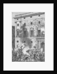 Pueblo de Barcelona Quemando Retratos de los Borbones, 1868 by Spanish School