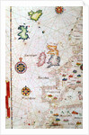 The British Isles, Iberia and Northwest Africa, detail from a world atlas, 1565 by Diego Homem