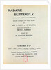 Playbill for 'Madame Butterfly' by Giacomo Puccini 1903 by French School