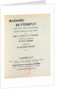 Playbill for 'Madame Butterfly' by Giacomo Puccini 1903 by French School