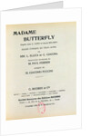 Playbill for 'Madame Butterfly' by Giacomo Puccini 1903 by French School