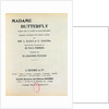 Playbill for 'Madame Butterfly' by Giacomo Puccini 1903 by French School