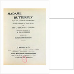Playbill for 'Madame Butterfly' by Giacomo Puccini 1903 by French School