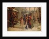 Scenery for the scene with Mimi and Rodolfo in the opera 'La Boheme' by Giacomo Puccini by Luigi Morgari