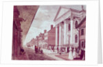 High street with the first Presbyterian Church, Philadelphia, 1799 by American School
