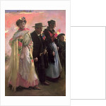 Villagers attending the celebrations of the patron of Madrid by Cecilio Pla Gallardo