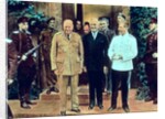 Winston Churchill President Truman and Joseph Stalin at the Potsdam Conference, July 1945 by English School