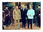 Winston Churchill President Truman and Joseph Stalin at the Potsdam Conference, July 1945 by English School