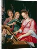 St. Cecilia Accompanied by Three Angels by Michiel I Coxie or Coxcie