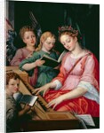 St. Cecilia Accompanied by Three Angels by Michiel I Coxie or Coxcie