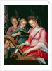 St. Cecilia Accompanied by Three Angels by Michiel I Coxie or Coxcie
