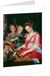 St. Cecilia Accompanied by Three Angels by Michiel I Coxie or Coxcie