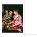 St. Cecilia Accompanied by Three Angels by Michiel I Coxie or Coxcie